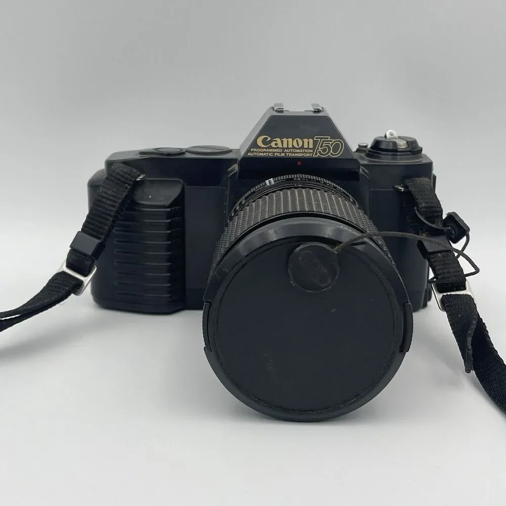 Canon T50 35mm SLR Film Camera With Lens - Untested As Is For Parts / Repair